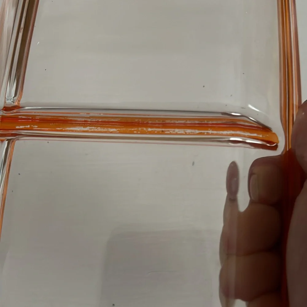 Leonardo Rosé - Clear Tray, Coral Color Trim Visually Stunning 16”x 6”
